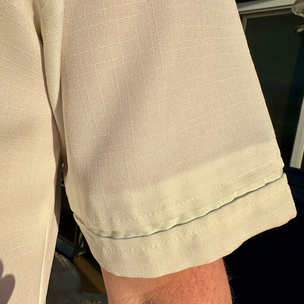 Cream White 100% Autrhtic Vintage 70’s Iolani Hawaii Shirt w/Matching Shorts - Picture 6 of 12